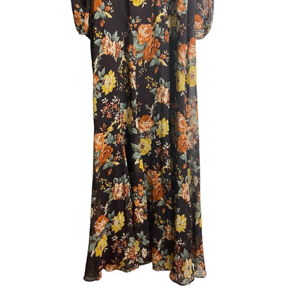 Veronica Beard Silk Floral Print Avani Maxi Dress Oxblood Boho Princess Size 4 - Picture 12 of 12